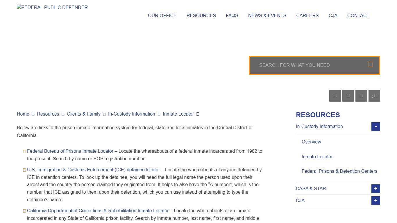 Inmate Locator - FPDCDCA